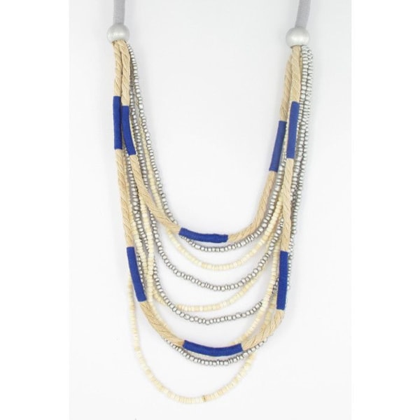 blå rep halsband lång