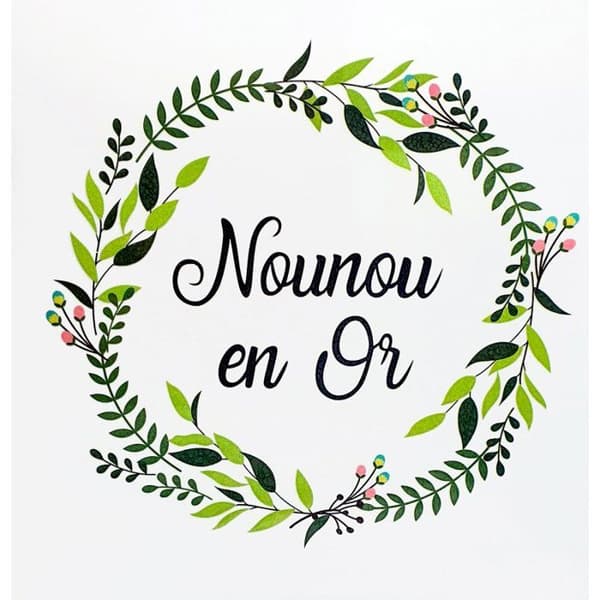 MégaCréa DIY - Textilöverföring Nounou en guld 17 x 17 cm