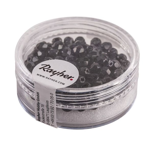 Facetterad glaspärla - Ej specificerad - 4 mm - Förpackning med 100 stycken - Maringrön - Blandad Maringrön