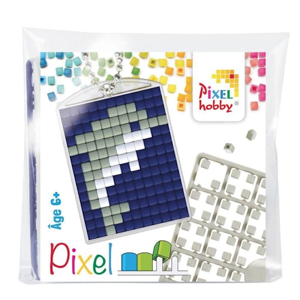 Kreativset Pixel nyckelring 4x3cm Delfin