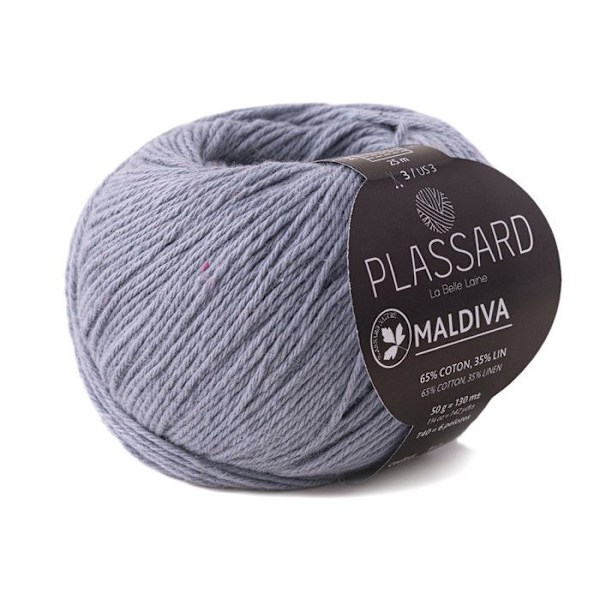 Plassard sommarvirkat och stickgarn: Maldiva Medium Blue 22 Blå Medel 22
