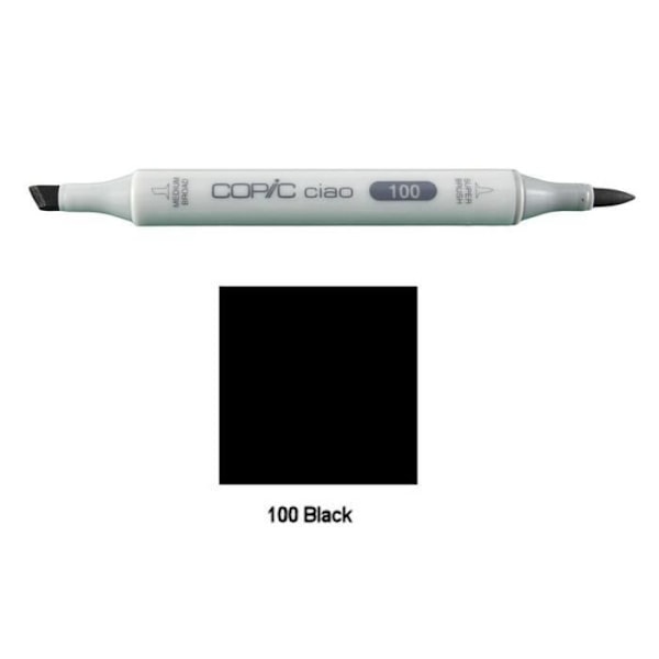 Marker - COPIC - Ciao - Dubbel spets - Svart - Permanenta - Opaque Svart