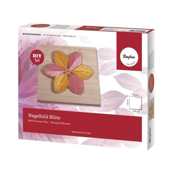 Kit: Bild att spika Blomma, 14x14x0,9cm, låda 1st.