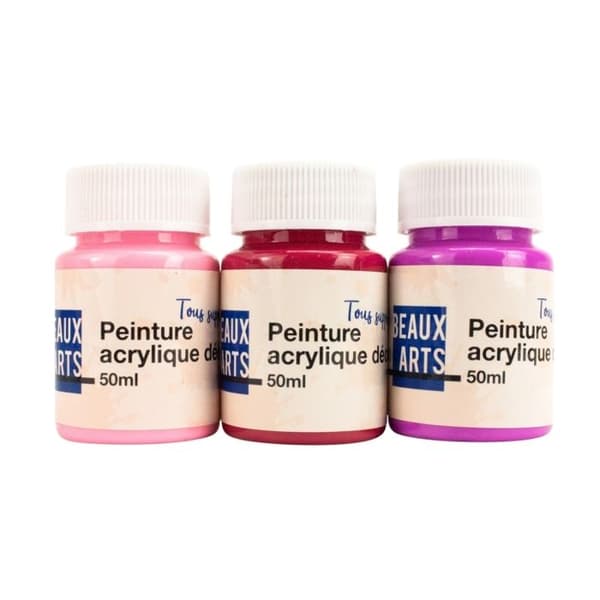 Akrylfärg 50ml 3 stycken Rosa nyans Rosa nyanser, rosa