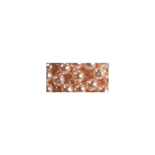 Renässans glaspärlor, 6mm låda 45st, puderrosa Ros