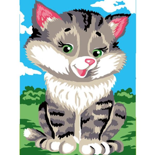 Kit canvas barn Katt 20x25cm