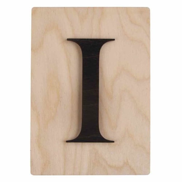 Väggdekoration i trä - RAYHER - Individuella bokstäver - Vit - 14,9 x 10,5 cm - Väggmontering Svart