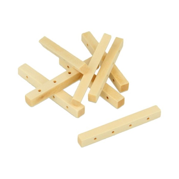 12 REKTANGULÄRA TRÄPÄRLOR - 5,2X30 MM - SMYCKEN