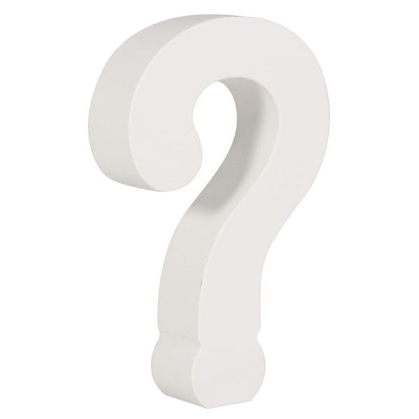 Symbol MDF ?, vit, 11cm, tjocklek 2cm Vit