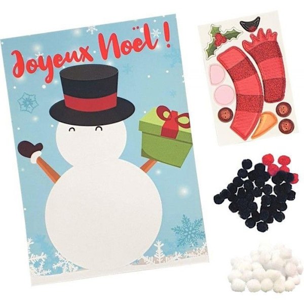 Snögubbe kit med pomponger färgrik