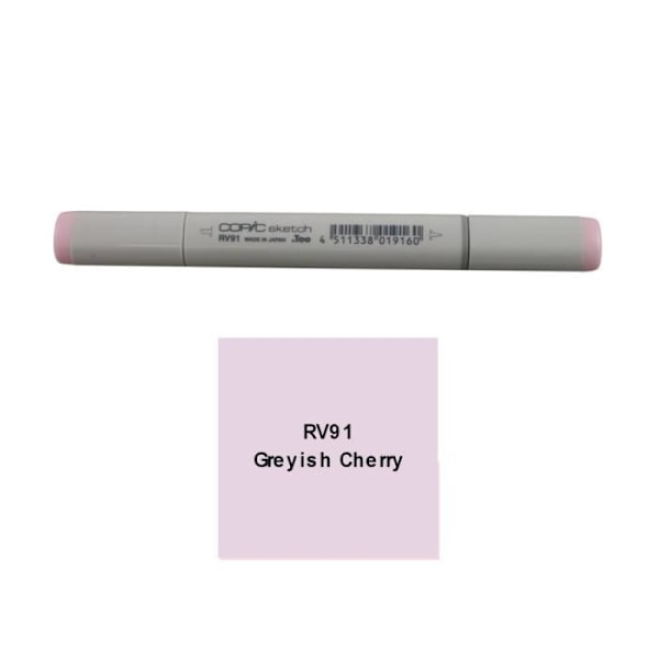 Markör - COPIC - Copic Sketch - RV91 Cherry Greyish - Penselspets - Permanenta Ros RV91 Gråaktig Körsbär