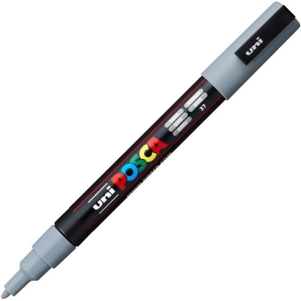 Markör - POSCA - Fin Konisk Nål - Vattenbaserad Färg - Grå Grå