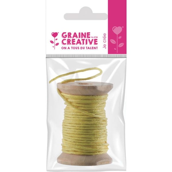Graine Créative - Vaxad bomullssnöre Gul 5m Gul