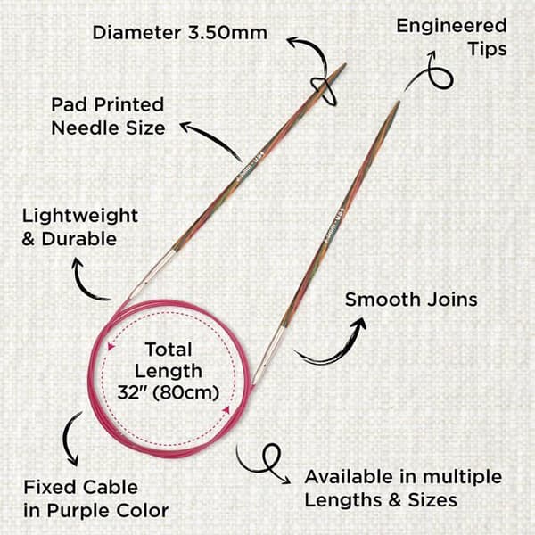 KnitPro fasta rundstickor - 80cm 3.50mm - 80cm