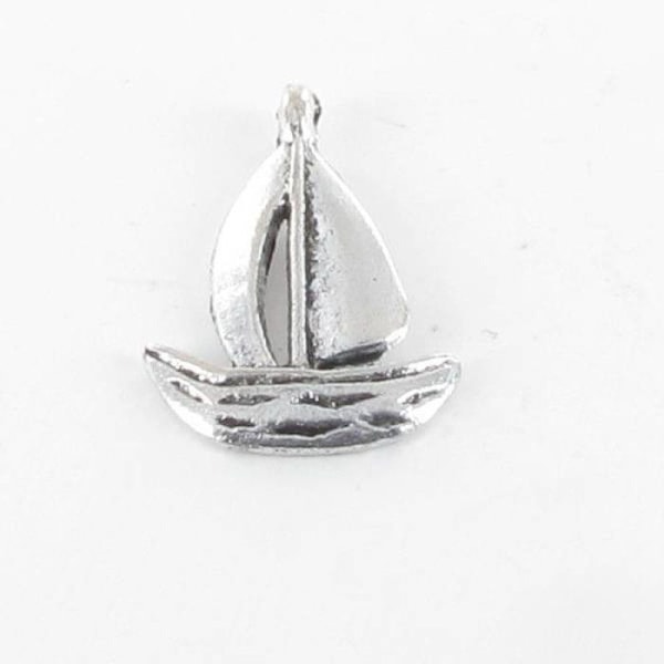 Brosch i metall Båt Silver Silver