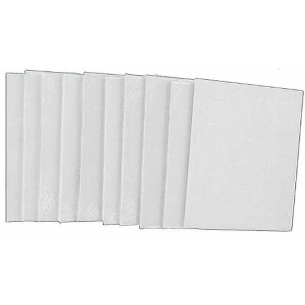 Litet konstverk 8 x 11 cm 10 canvastavlor Vit