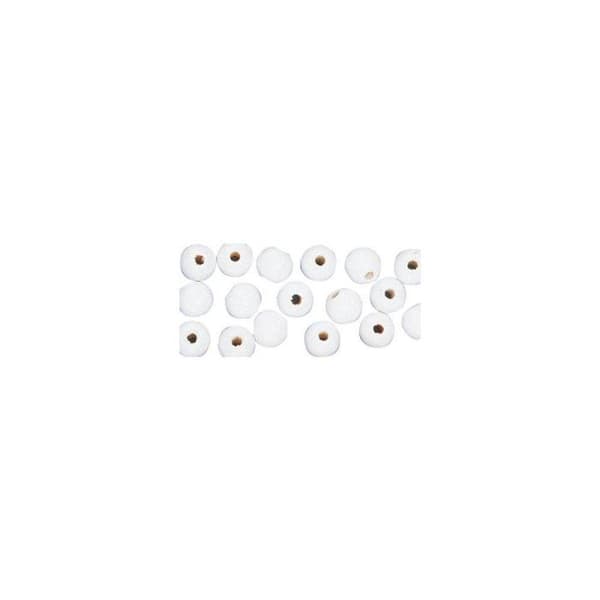 FSC 100% träpärlor, polerade, 10 mm ø, vit, 52 stycken Vit