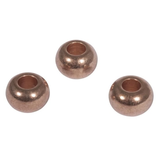 Metallpärla, 6mm ø, roséguld, hål 2mm ø, tab-bag 6st