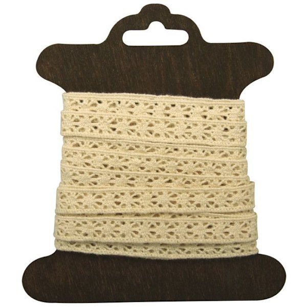 Galon spets - RAYHER - Lorena - Ekrott bomull - 1 cm x 3 m - Charm och femininitet ecru