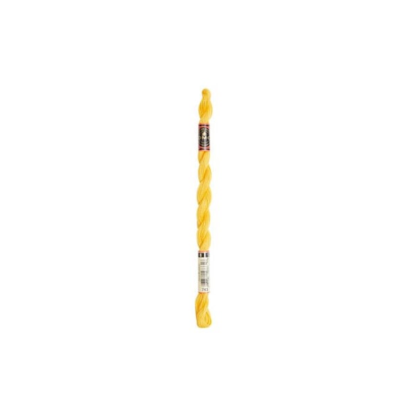 Fil DMC Coton Perlé Liten N8 Col. 743 Färg nummer 743