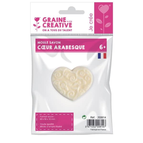 Graine Créative - Mini Hjärta Arabesque Tvålform