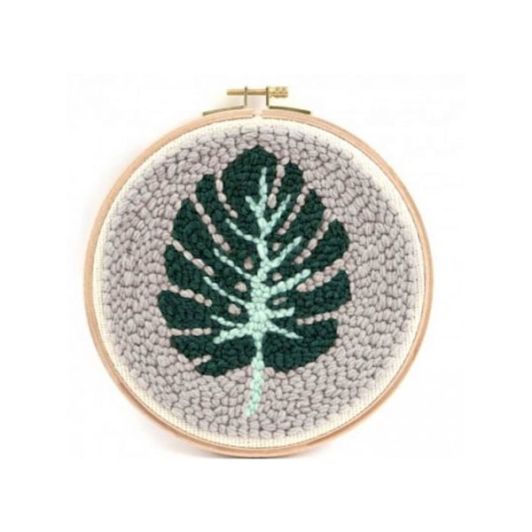 Punchnållåda - Tropiskt blad Ø 20 cm 3 färger av ull