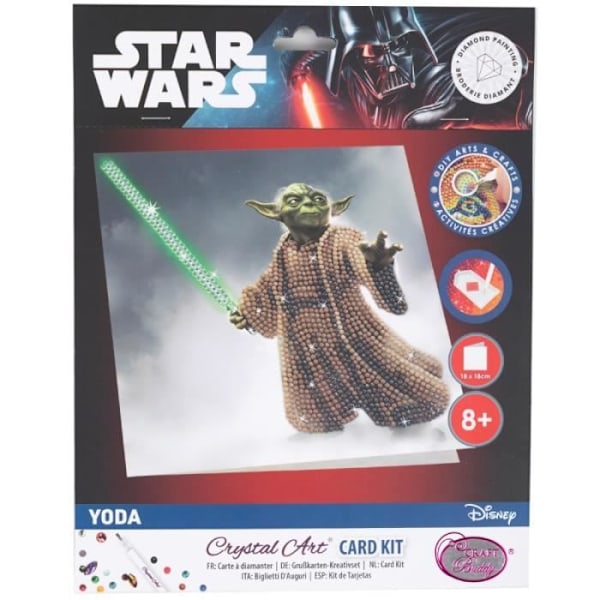Kit Diamond Painting - Star Wars - Yoda-karta - 18 x 18 cm - Diamantbroderi - Originalskapelse