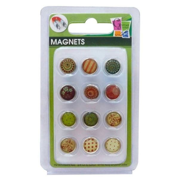 Graine Créative - Mini epoxymagnet Ø12mm Höst 12 stycken