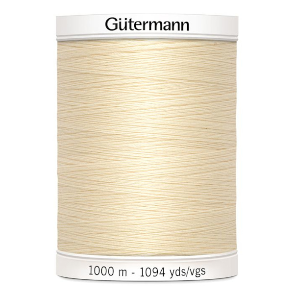 5-pack polyestertrådar 1000m Gutermann ref 701939 - Att 414 - kräm grädde