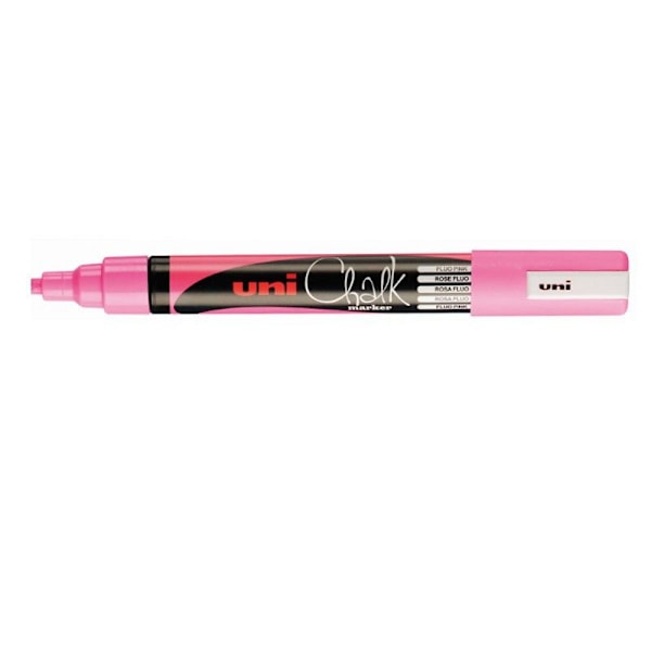 Krita marker - Uni - Fluorescerande rosa - Fin konisk spets - Utplånbar - Inomhus och utomhus Neon rosa