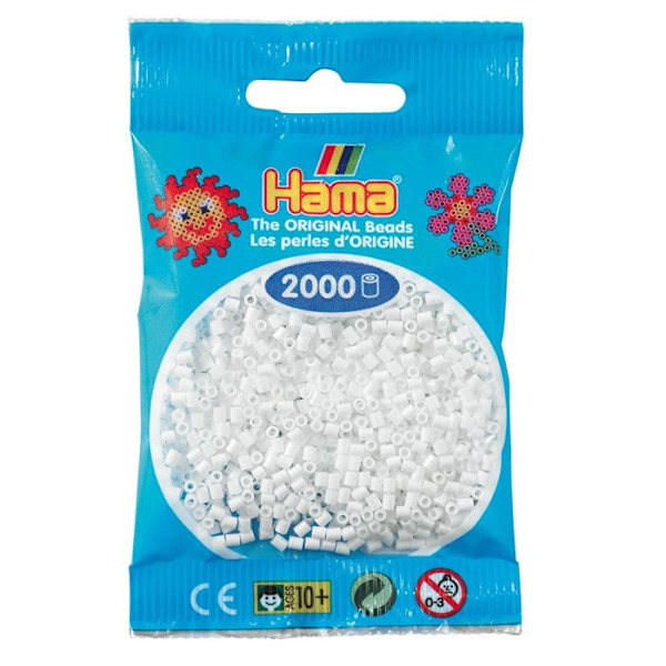 2 000 mini pärlor (små pärlor Ø2,5 mm) vit