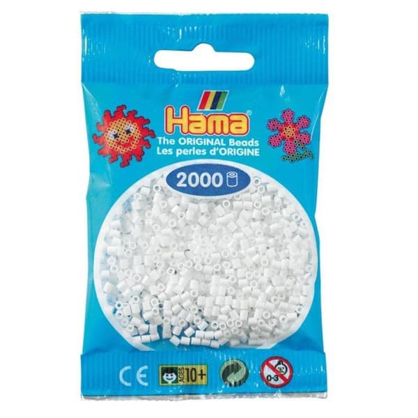Hama - 2 000 mini pärlor (små pärlor Ø2,5 mm) vit - Hama ref 50101 Vit