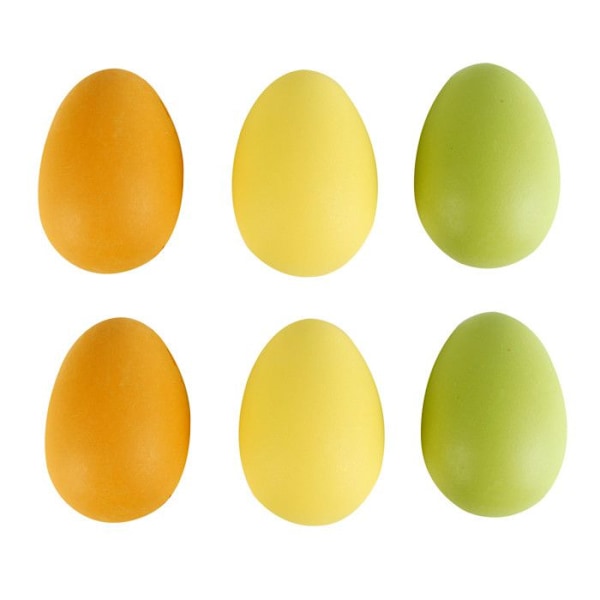 Plastägg 6 x 4,5 cm Färg 6 stycken Färg
