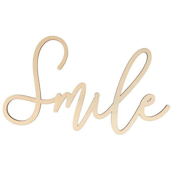 Träord - Artemio - Smile - 30 x 16,5 x 0,5 cm - Dekorativt - Anpassningsbar kastanj