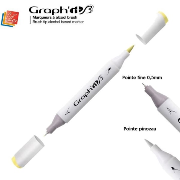 Graph'IT Brush Marker alkoholmarkör från Graph'IT - Graph'it färgkarta: 1170 - Dubbel spets Graph'it färgkarta:1170