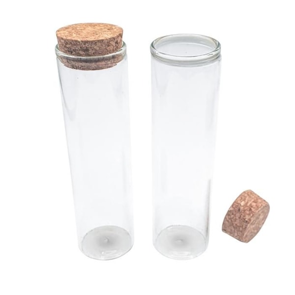 Glasflaska - Ej specificerat - H 11 cm x D 3 cm - Korkpropp - Provrörsstil - Elegans