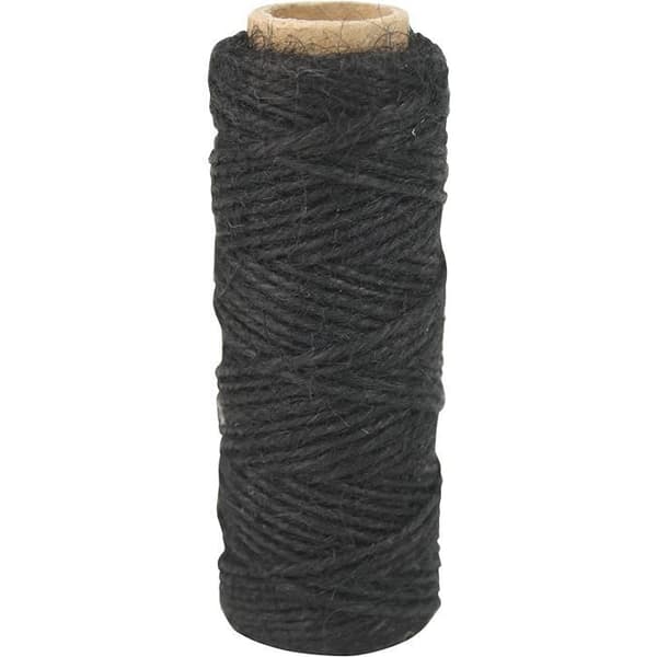 Cordelette - JUTE - Svart - 30 meter - D 2 mm - 100% jute svart