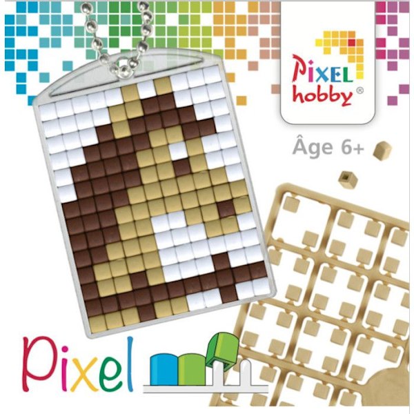 Kit kreativ Pixel nyckelring 4x3cm Häst