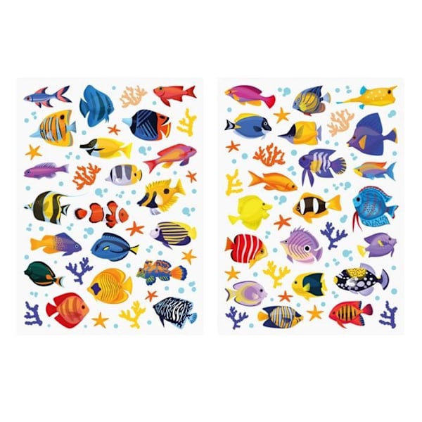 Gommetter fisk - Ej specificerad - 133 stycken - 0,4 till 4,2 cm - Blandad - Barn mångfärgad