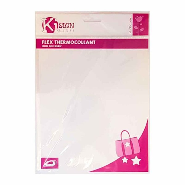 Termotransfer - Ki-Sign - 20 x 25 cm - Matt vit - 1 styck - Fraktas från Frankrike Matt vit