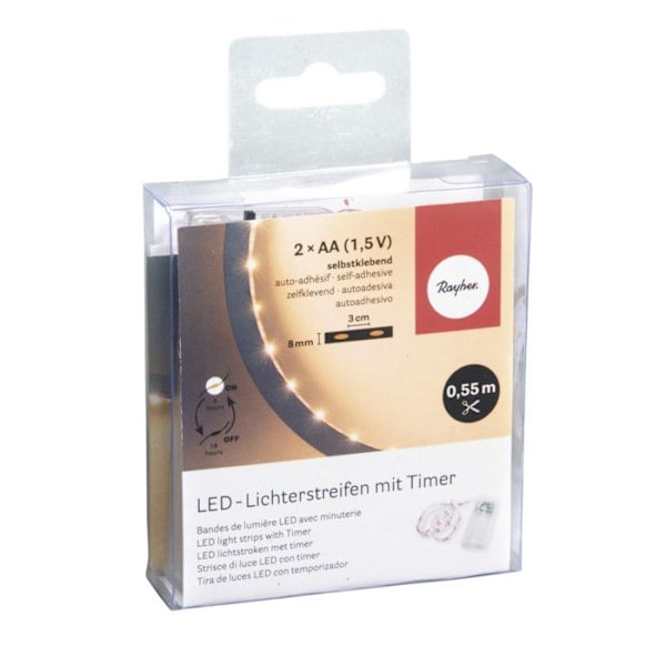 LED-ljusslinga - RAYHER - 55 cm - 16 LED - Varmvit - Inomhus Gul