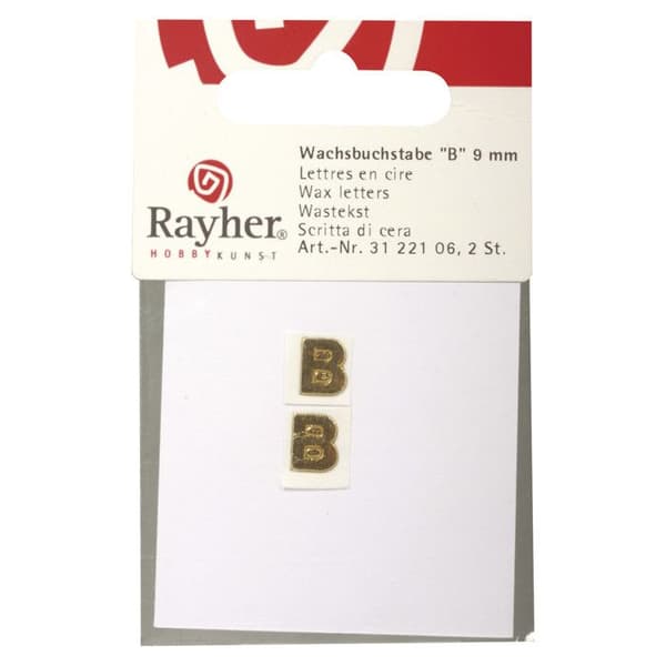 Vaxbokstäver - RAYHER - B - Guld - 9mm - 2 stycken