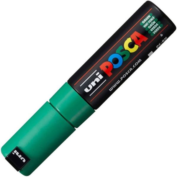 Marqueur - POSCA - Bred spets - Mörkgrön - 8 mm - Opaque Mörkgrön