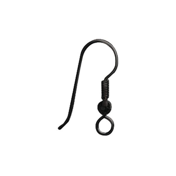 Öronkrokar i mässing, svart, 20mm, tab-bag 4 st
