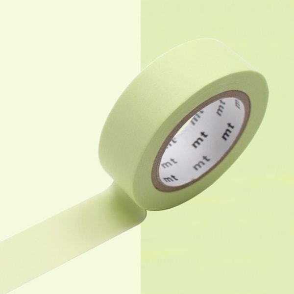 Maskeringstejp MT 1,5 cm Uni Pastell citrongul Grön