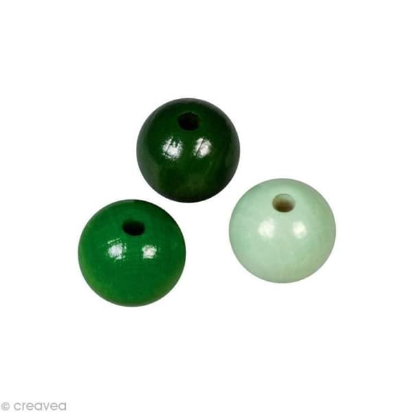 FSC-träpärlor 6 mm grön - sortiment 115 stycken | RAYHER Grön