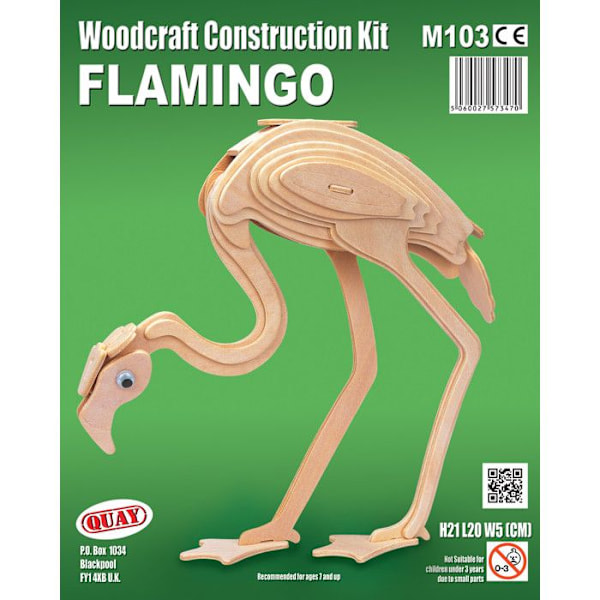 Trämodell Flamingo