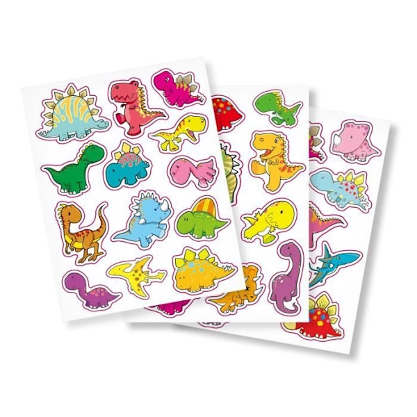 Gommetter - MegaCrea DIY - Dinosaurier - 37 delar - 2,2 till 4,4 cm - Från 3 år