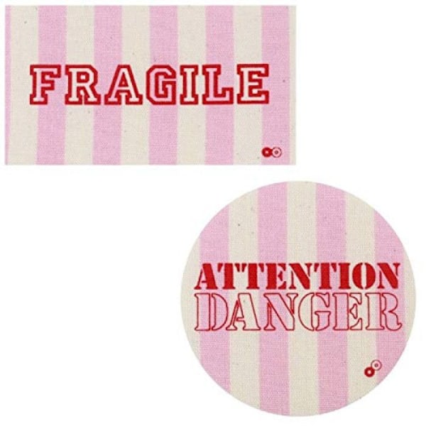 Termofixerade lappar Fragile Rosa 2 stycken rosa
