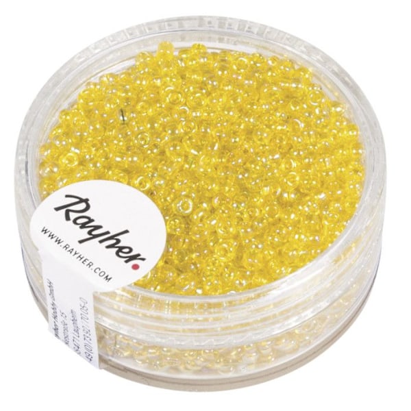 Perle rocaille 2 mm transparent lüstergul 17 g